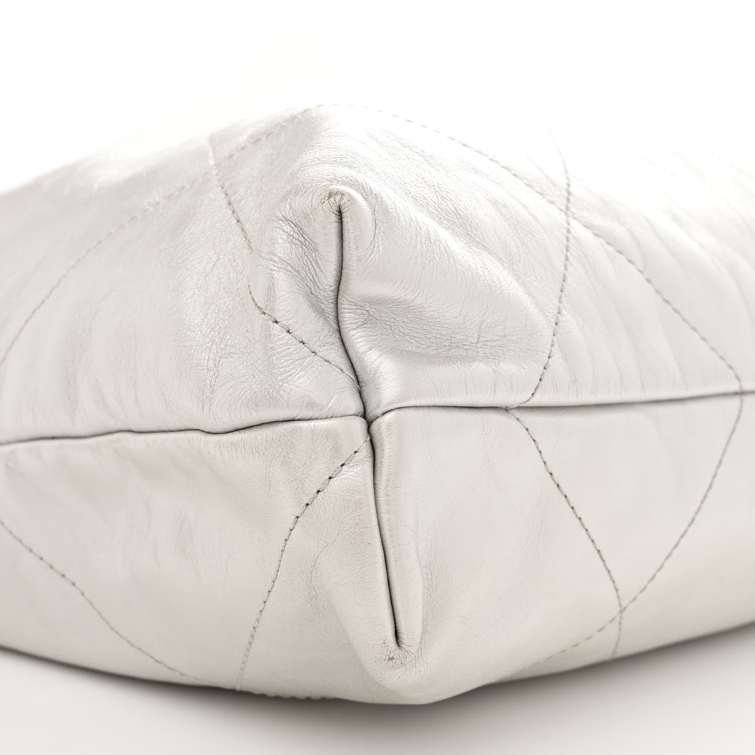 Chanel Metallic Shaded Calfskin Quilted Chanel 22 White Silver 10 of 12