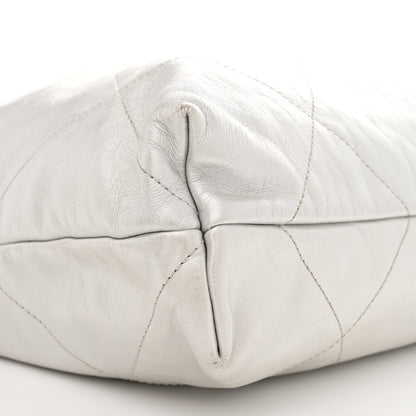 Chanel Metallic Shaded Calfskin Quilted Chanel 22 White Silver 10 of 12