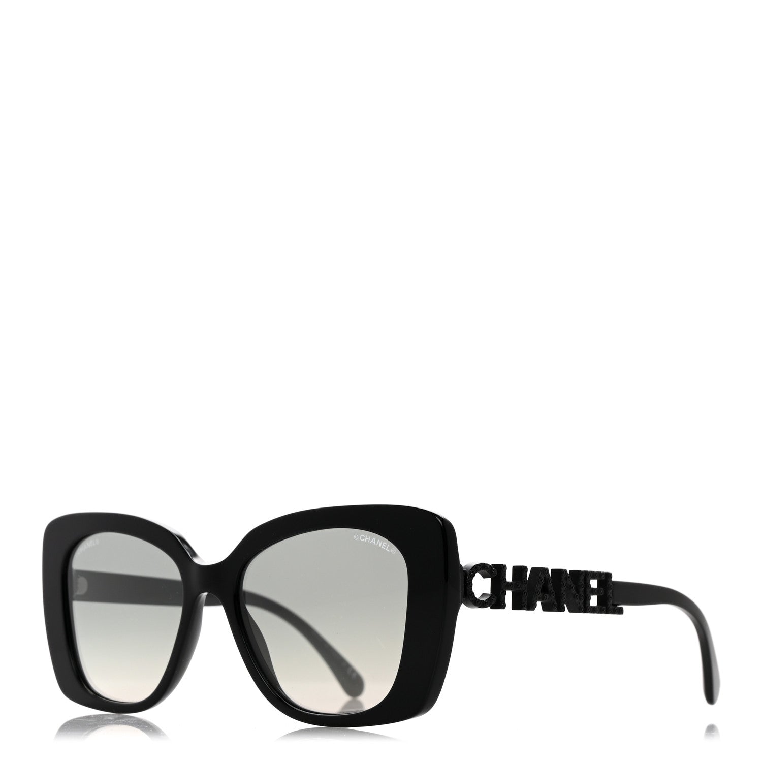 Chanel Acetate Strass Square Sunglasses 5422-B Black 1 of 8