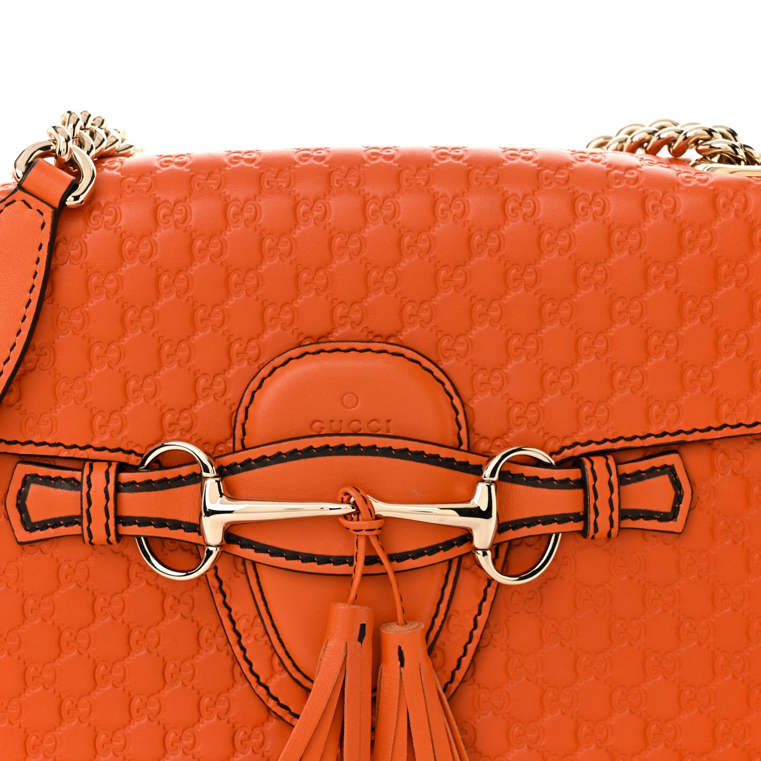 Gucci Microguccissima Medium Emily Chain Shoulder Bag Sun Orange 8 of 10