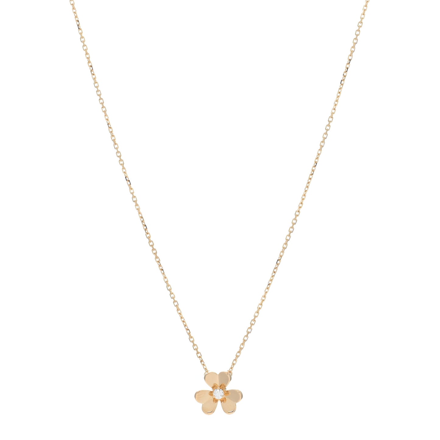 18K Yellow Gold Diamond Mini Frivole Pendant Necklace