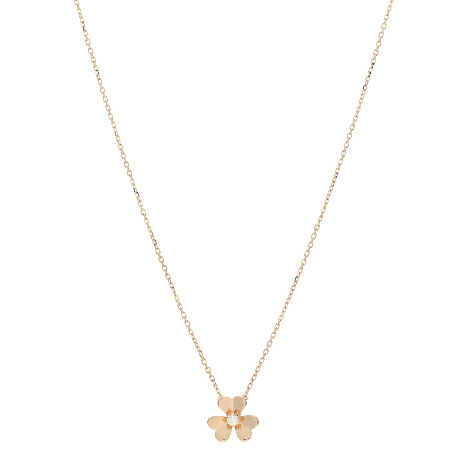 Van Cleef & Arpels 18K Yellow Gold Diamond Mini Frivole Pendant Necklace 1 of 5