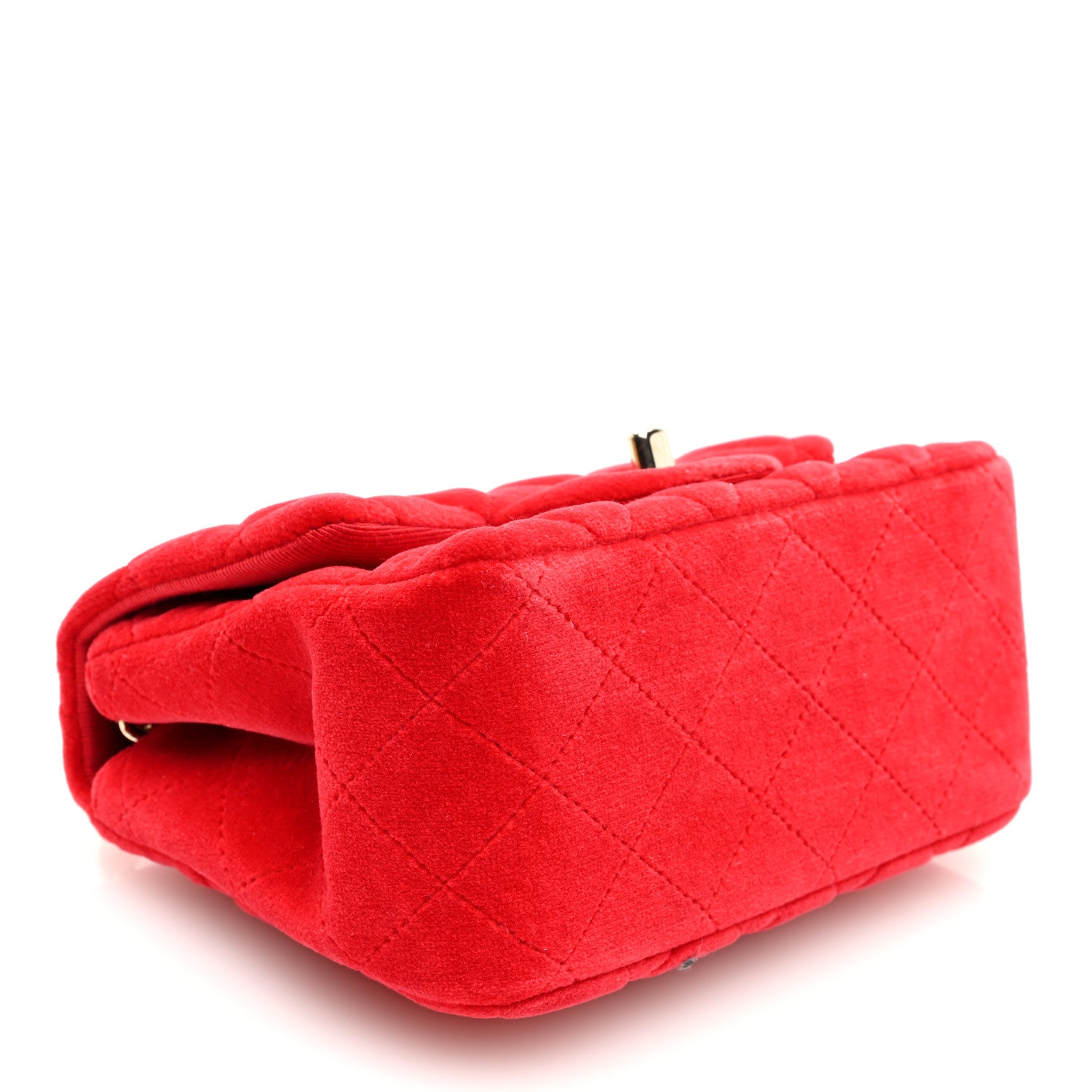 Chanel Velvet Quilted Mini Square Flap Red 4 of 10