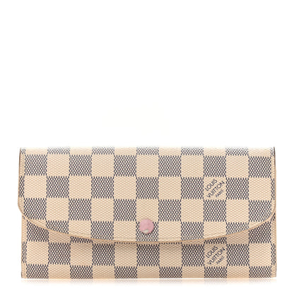 Louis Vuitton Damier Azur Emilie Wallet Rose Ballerine 1 of 8