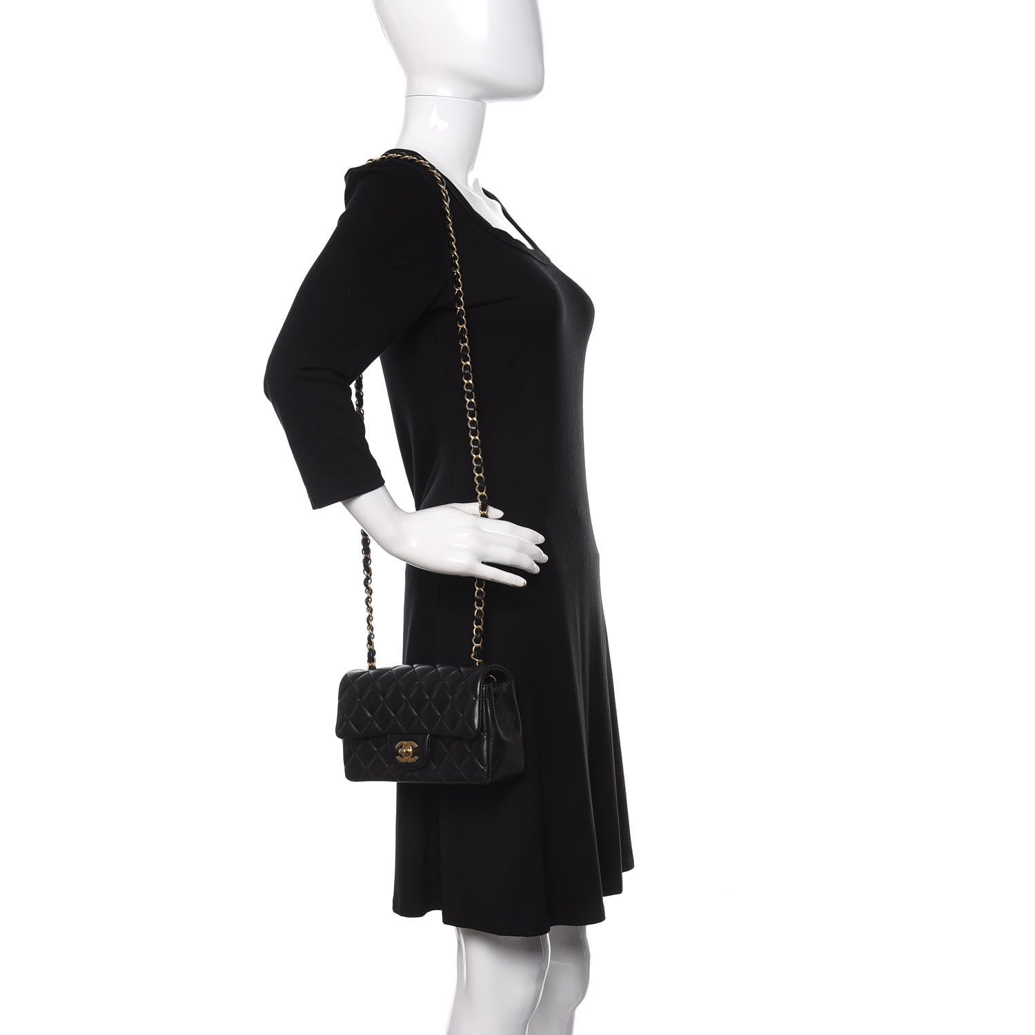Chanel Lambskin Quilted Mini Rectangular Flap Black 2 of 15