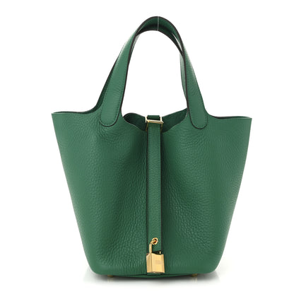 Hermes Taurillon Clemence Picotin Lock 18 Vert Vertigo 1 of 11