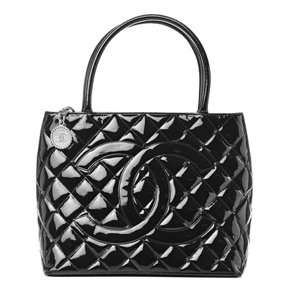 Chanel Patent Quilted Medallion Tote Black 1 of 12