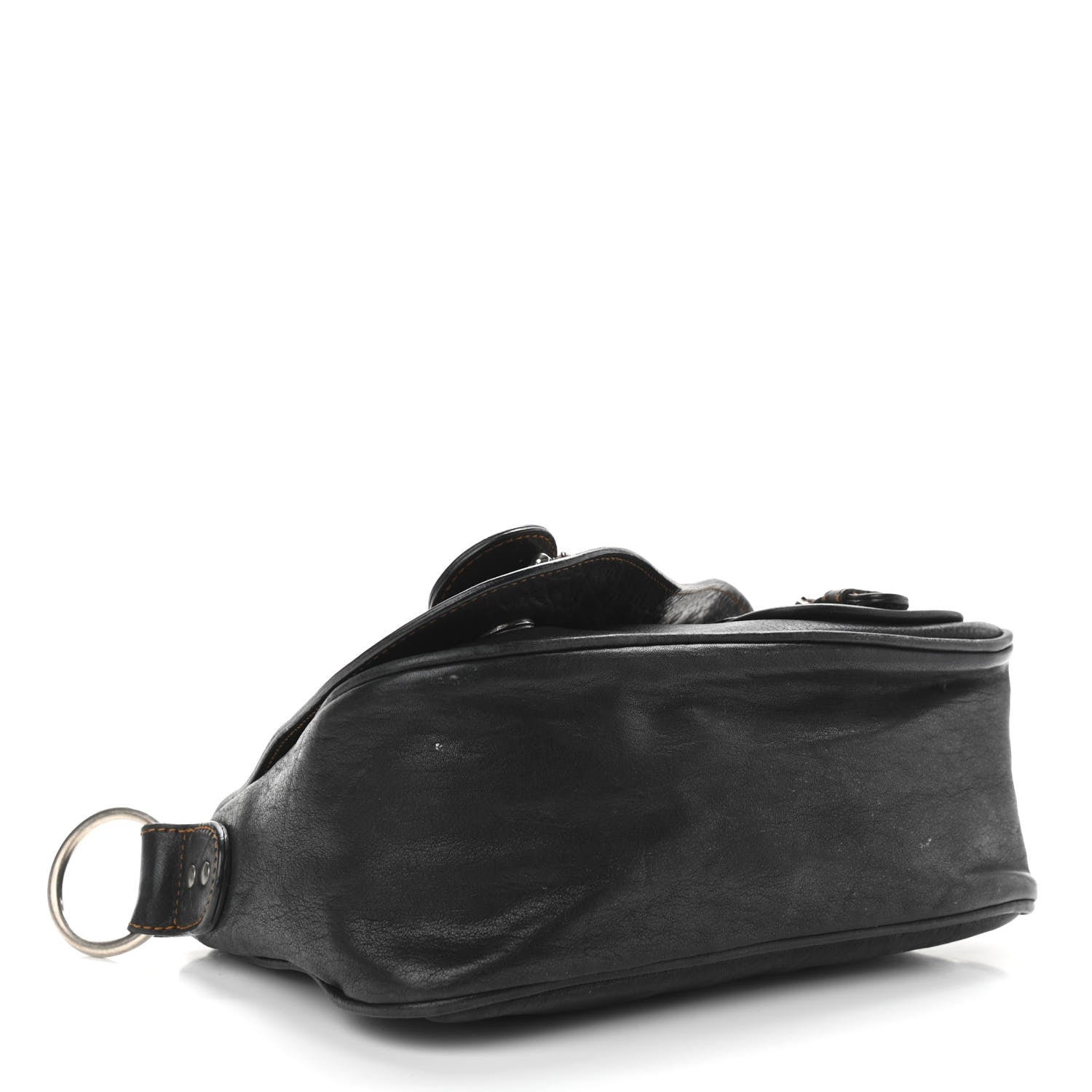 Christian Dior Calfskin Mini Gaucho Crossbody Bag Black 4 of 19