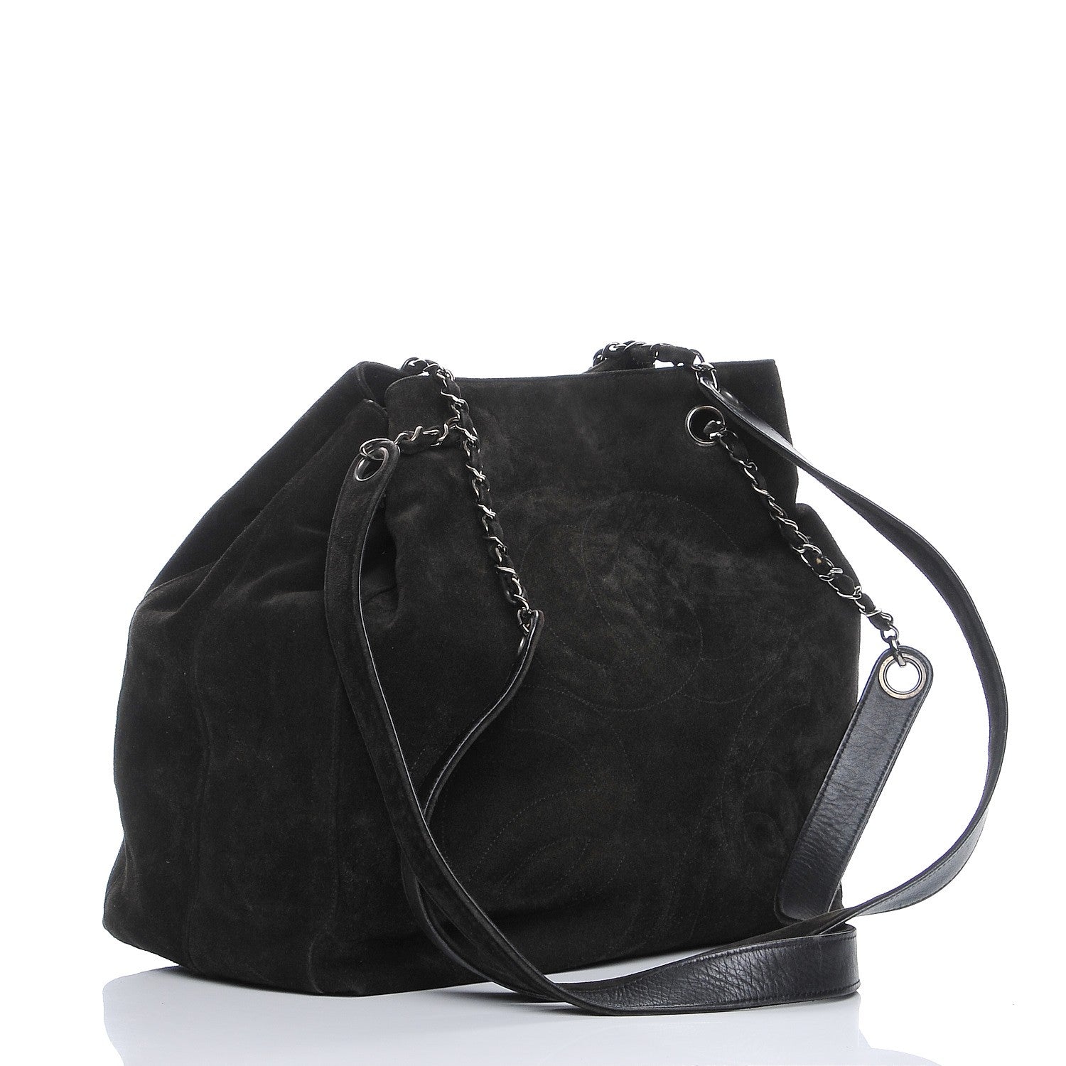 Chanel Suede CC Tassel Shoulder Bag Black 3 of 10