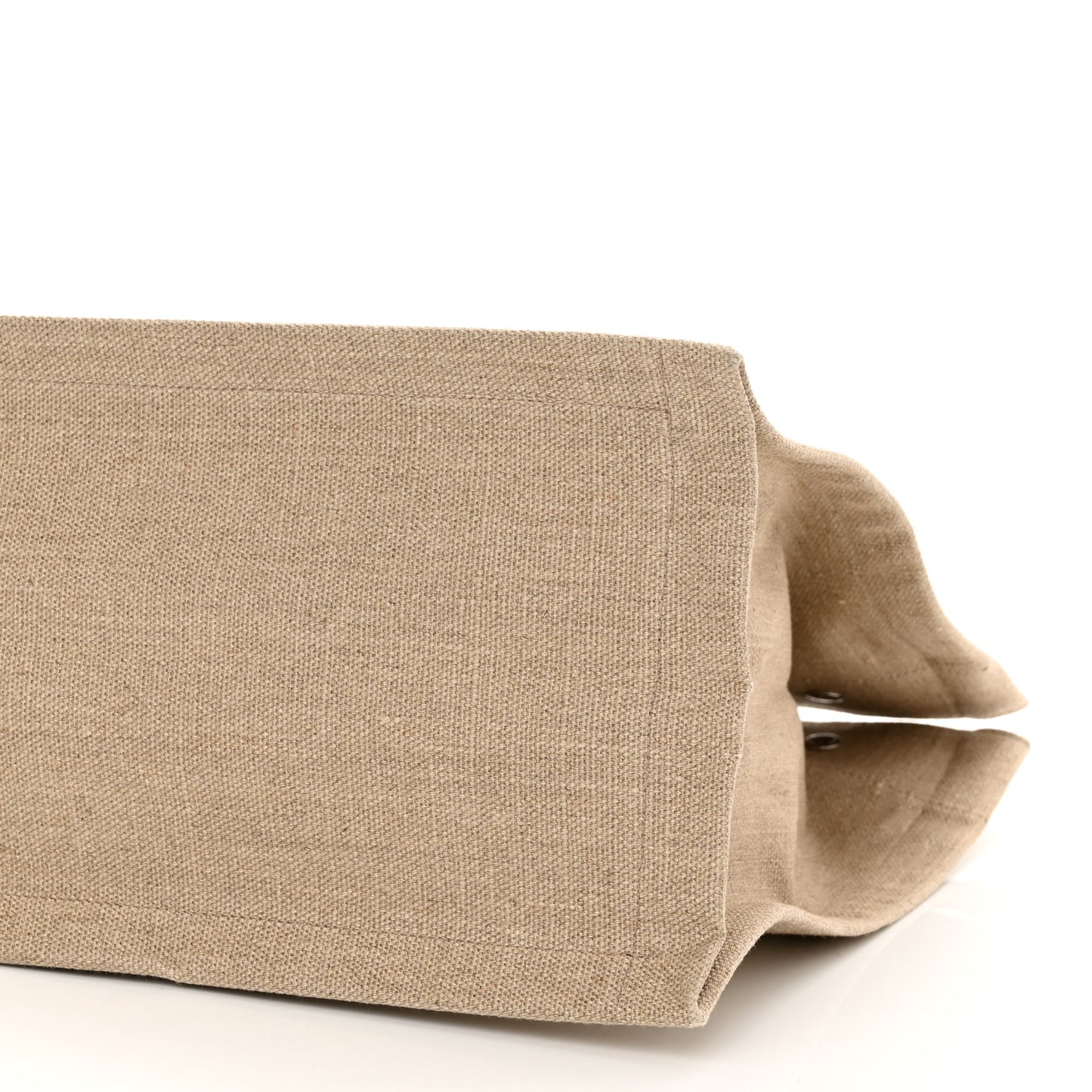 Linen Calfskin Small Rive Gauche Tote Greggio Natural