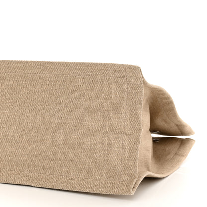 Saint Laurent Linen Calfskin Small Rive Gauche Tote Greggio Natural 10 of 10