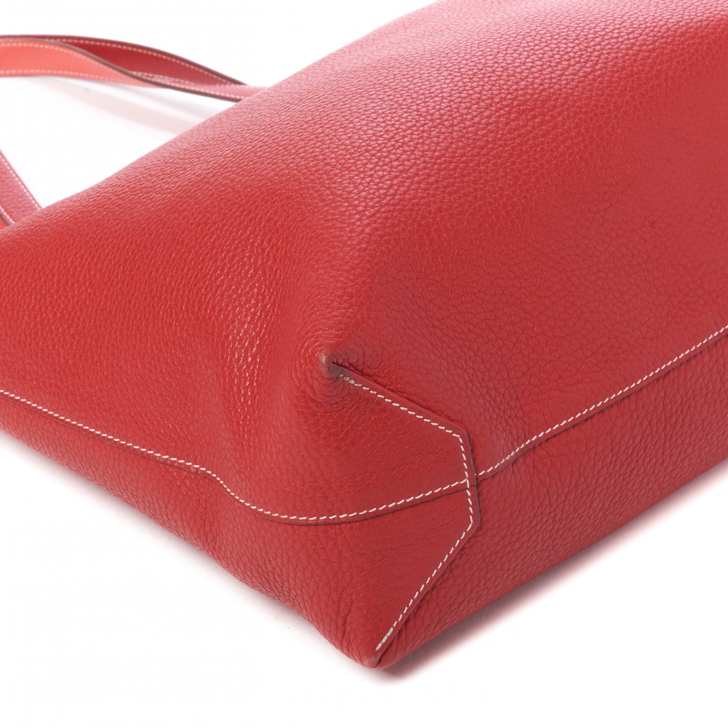 Taurillon Clemence Double Sens 45 Reversible Tote Rouge Casaque Rose Jaipur