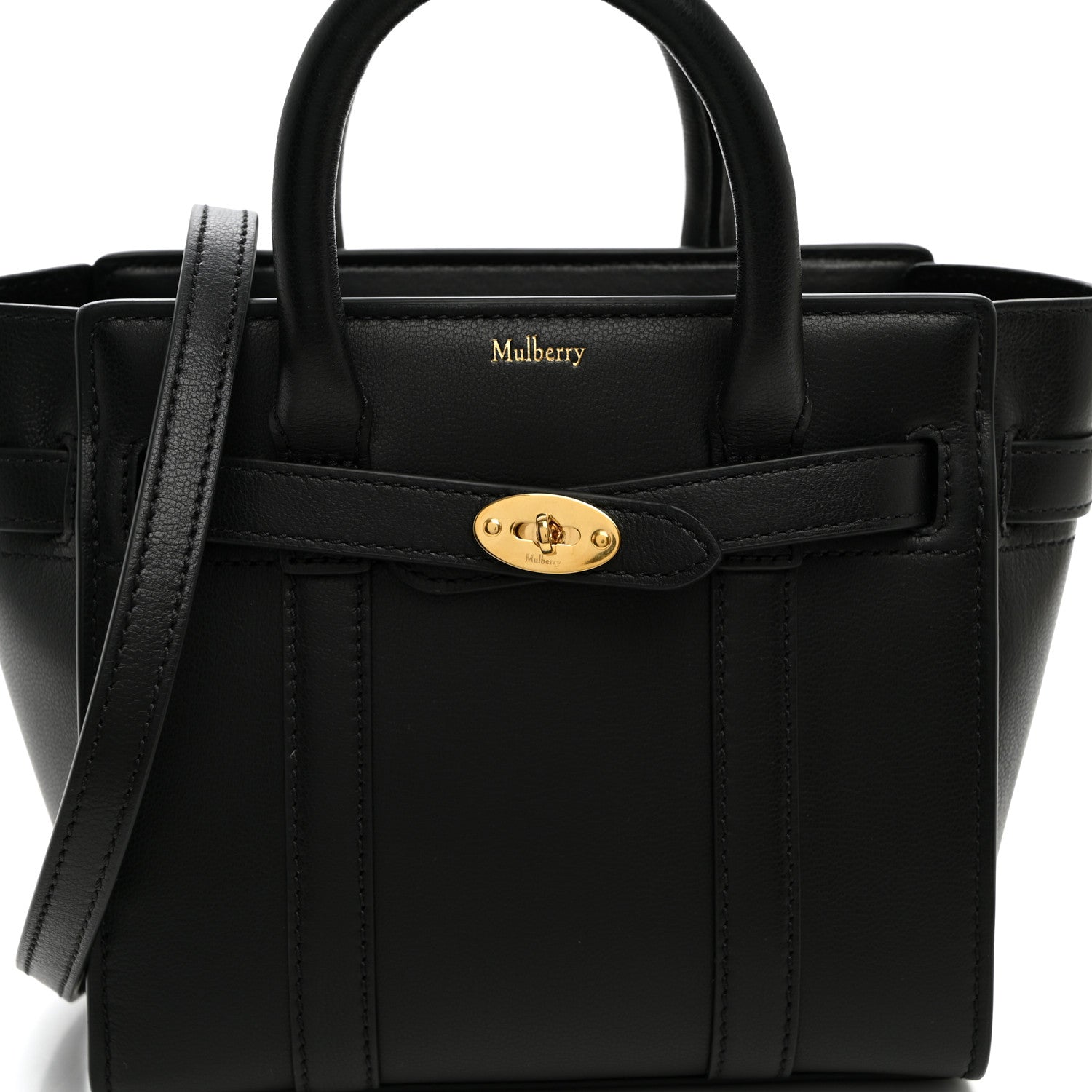 Mulberry Silky Calfskin Micro Bayswater Zip Tote Black 7 of 9