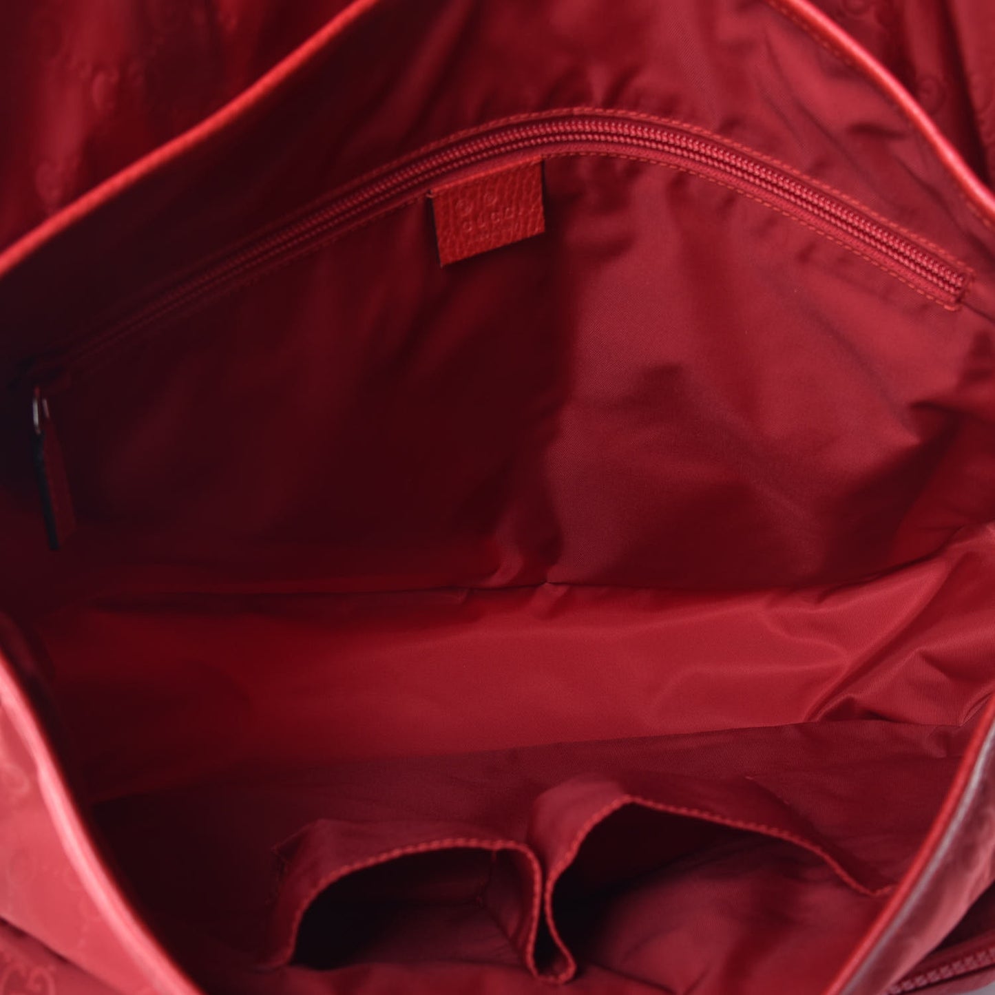 Nylon Monogram Double Buckle Flap Messenger Bag Vibrant Red