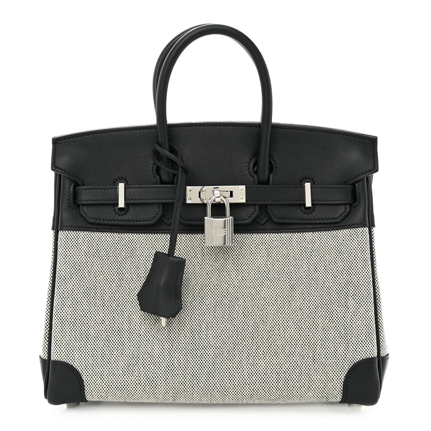 Toile H Swift Birkin 25 Ecru Black