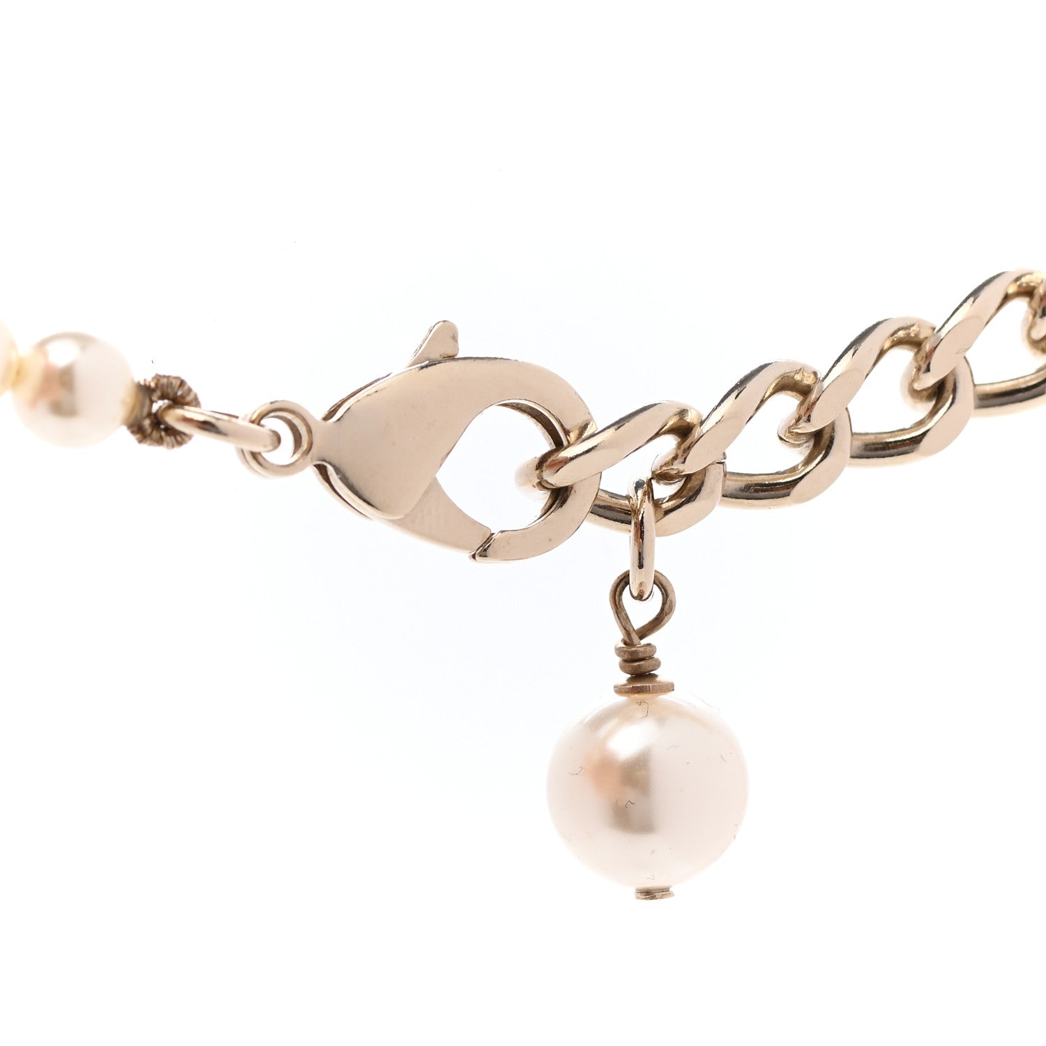 Chanel Pearl Crystal Dazzling Domino CC Necklace Gold Black 7 of 8