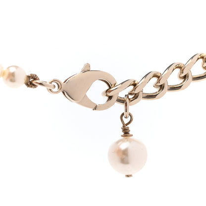 Chanel Pearl Crystal Dazzling Domino CC Necklace Gold Black 7 of 8