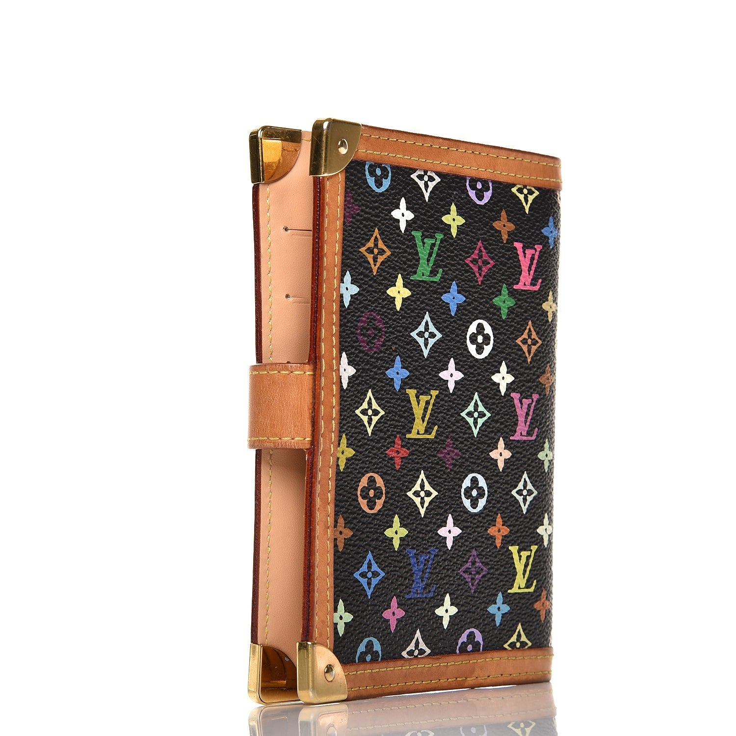 Louis Vuitton Monogram Multicolor Small Ring Agenda Cover Black 3 of 8