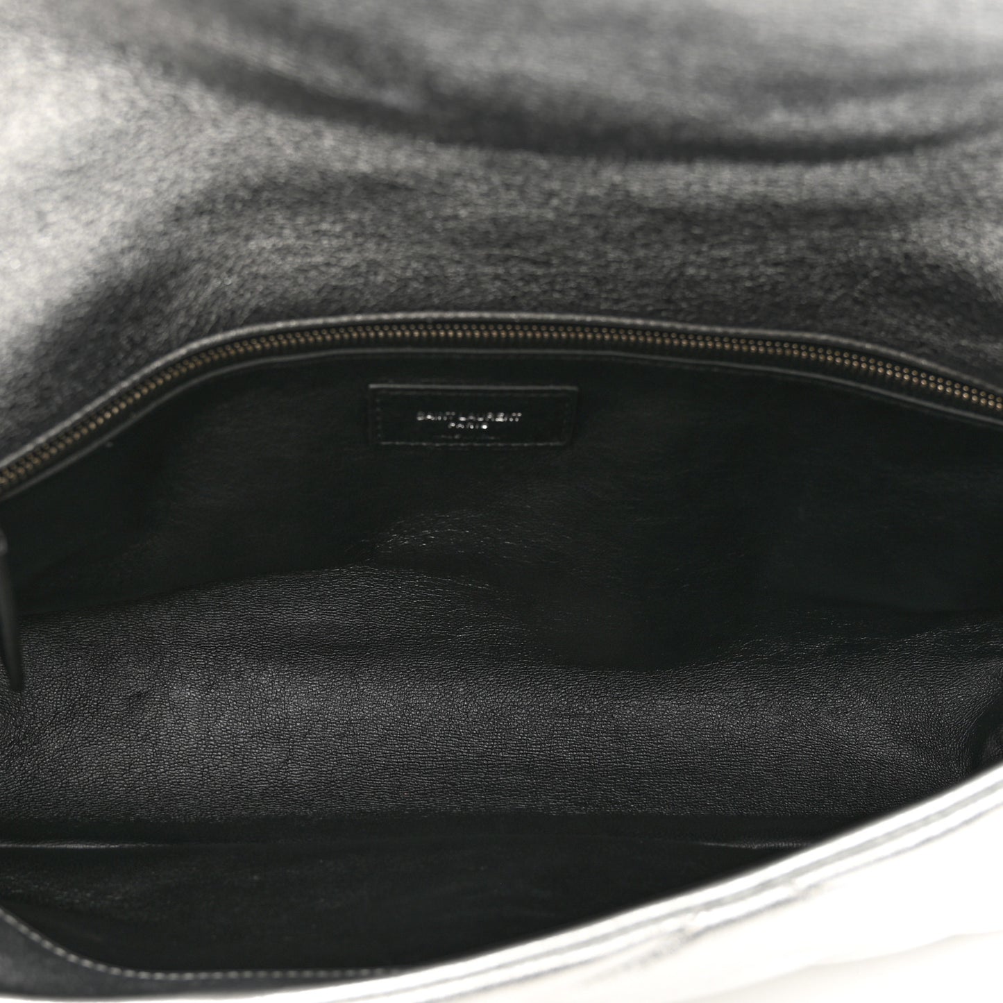 Metallic Lambskin Quilted Sade Puffer Envelope Clutch Argento