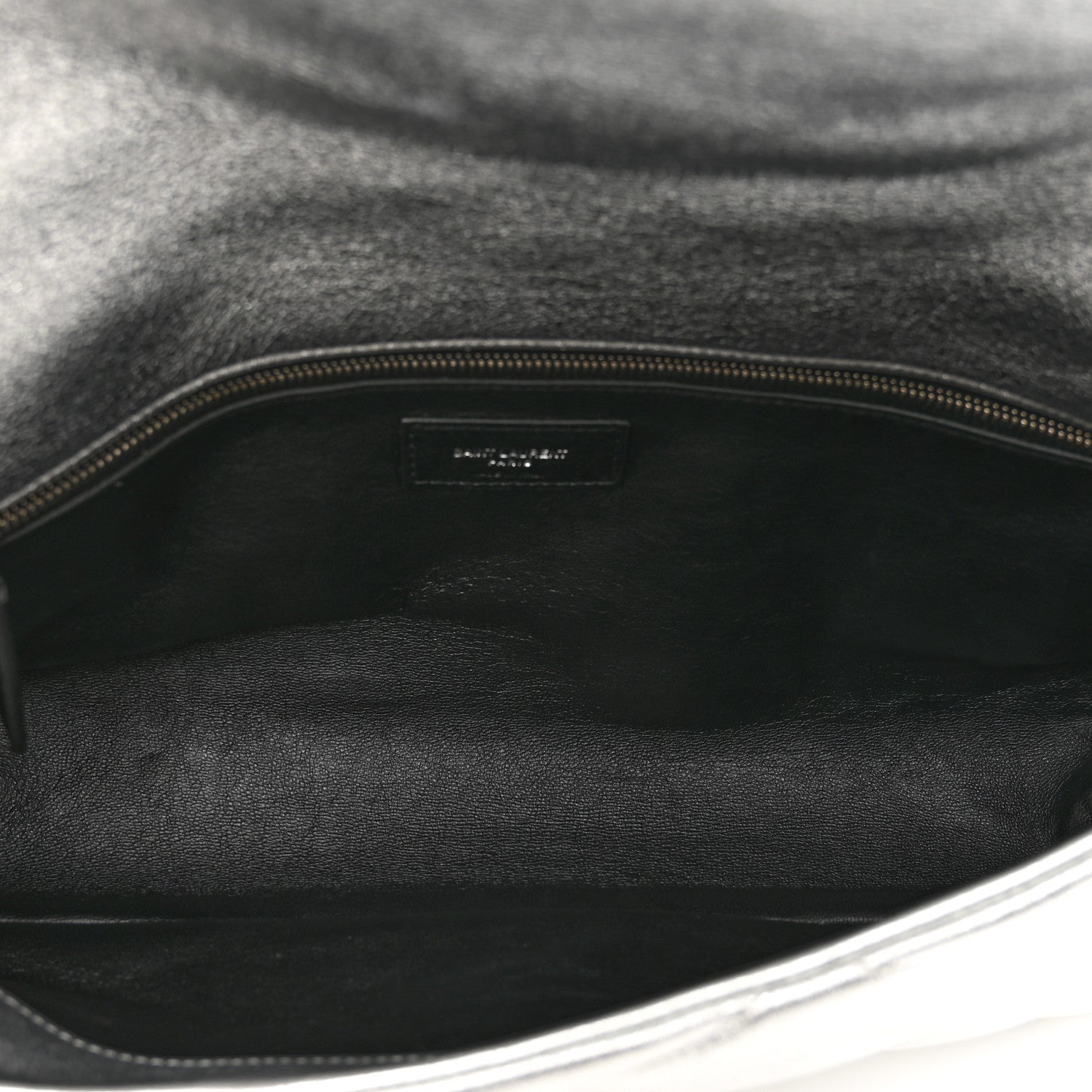 Saint Laurent Metallic Lambskin Quilted Sade Puffer Envelope Clutch Argento 5 of 6