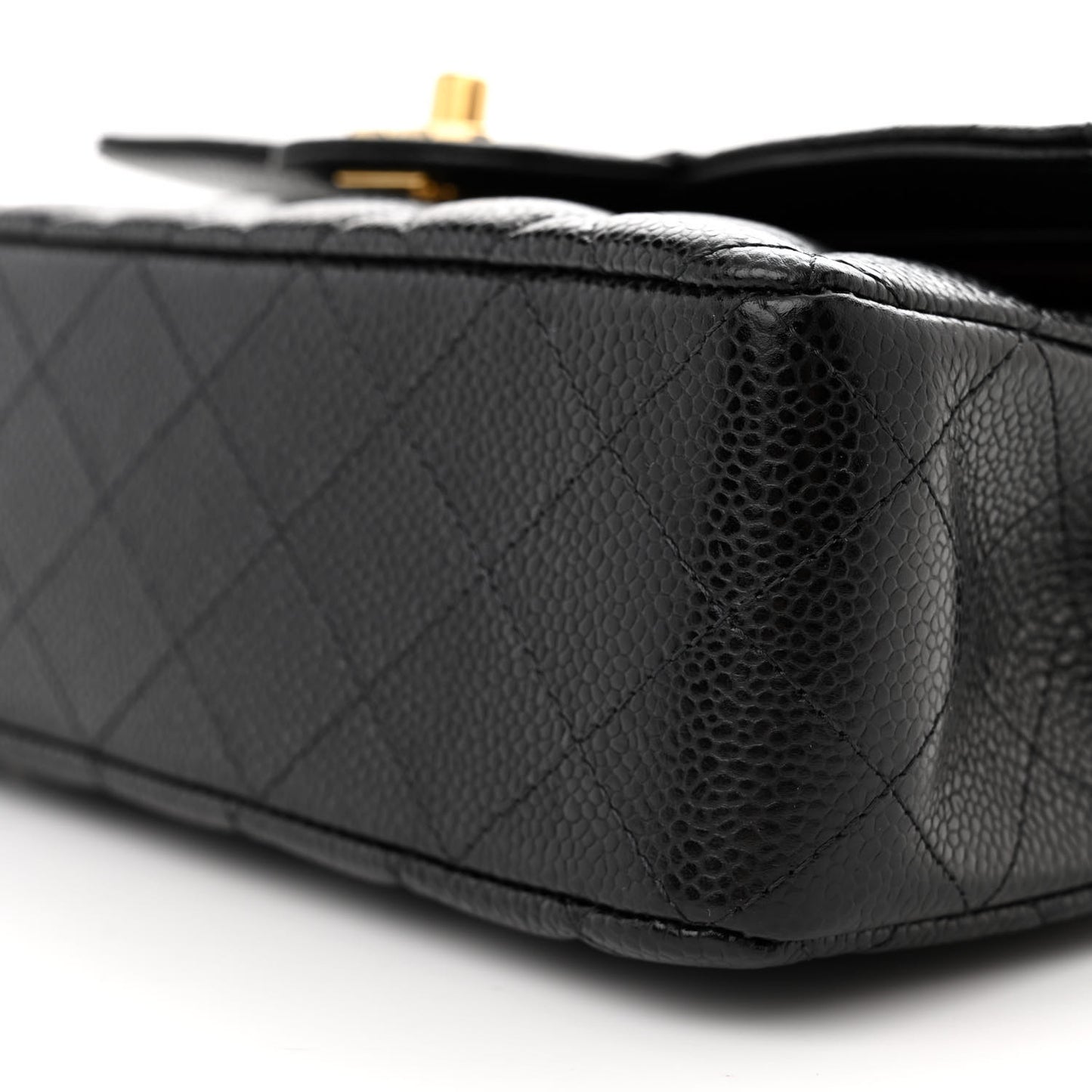 Caviar Quilted Small Double Flap Black