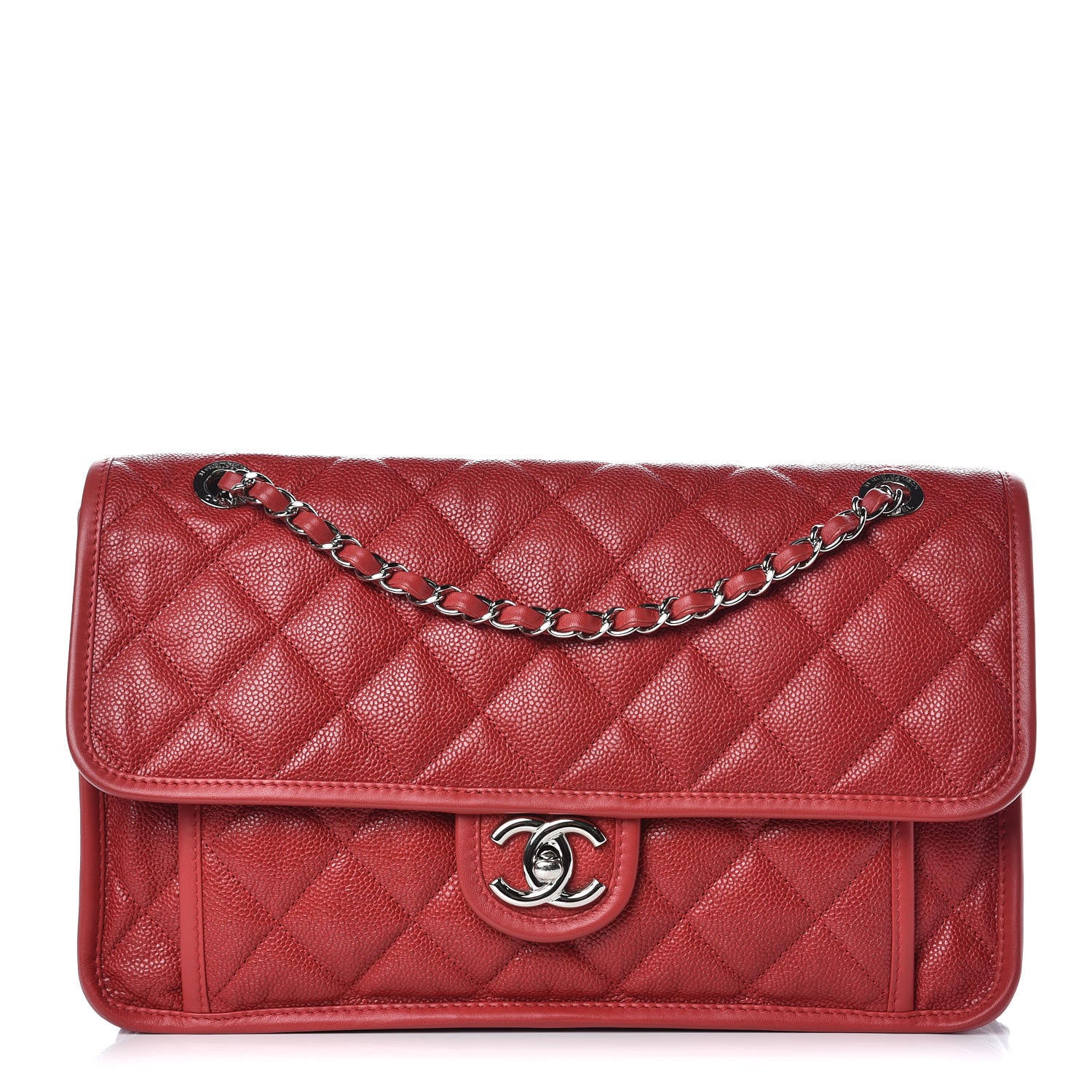 Chanel Caviar Quilted Large French Riviera Flap Red 1 of 10