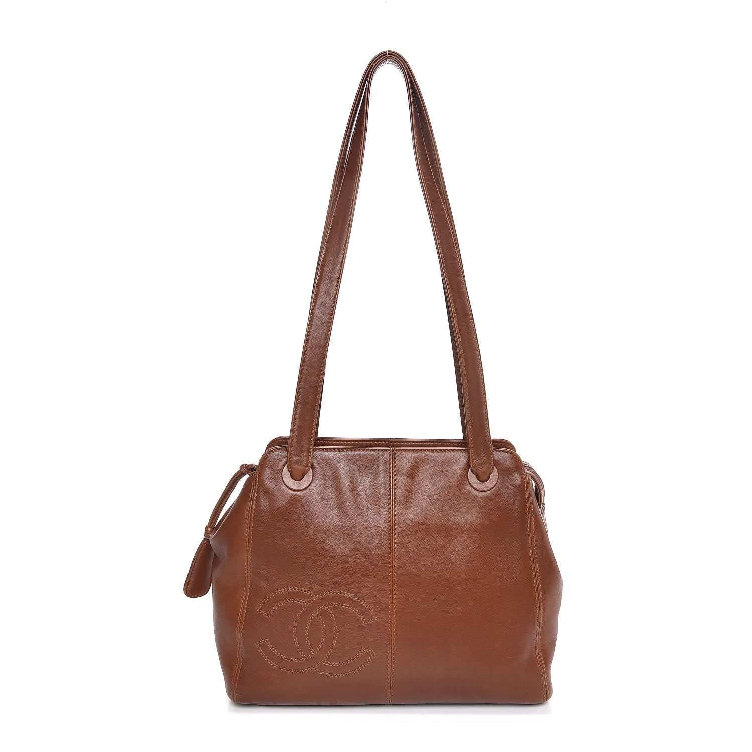 Chanel Lambskin CC Tote Brown 1 of 7