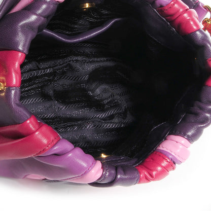 Prada Nappa Trembled Blossoms Stripes Crossbody Ibisco Viola 5 of 9