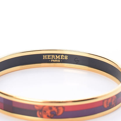 Hermes Printed Enamel Della Cavalleria Narrow Bracelet 62 3 of 5