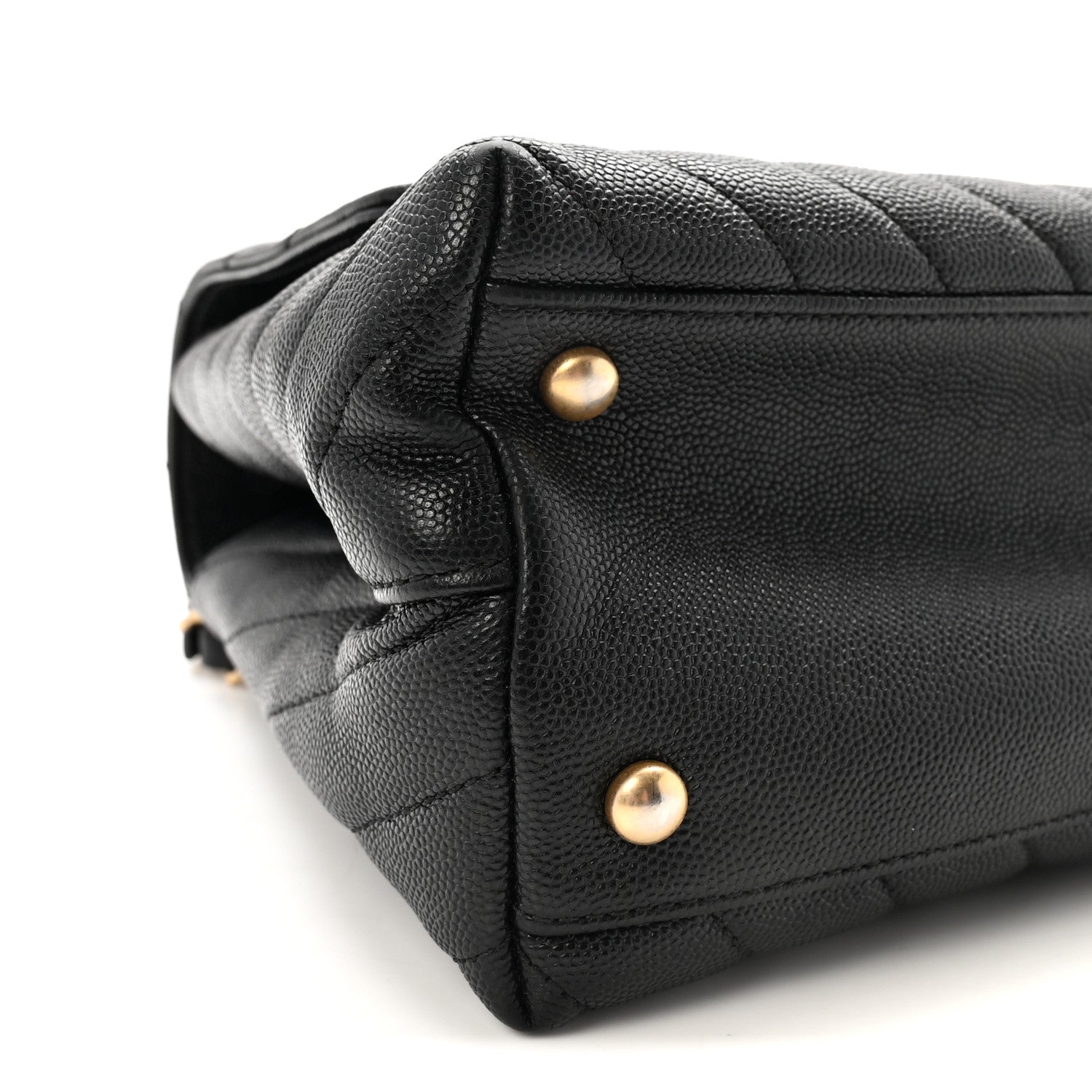 Chanel Caviar Chevron Quilted Small Coco Handle Flap Black 9 of 10
