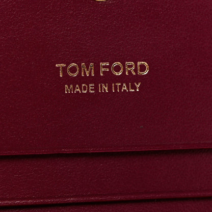 Tom Ford Calfskin Crocodile Embossed Wallet Red 5 of 7