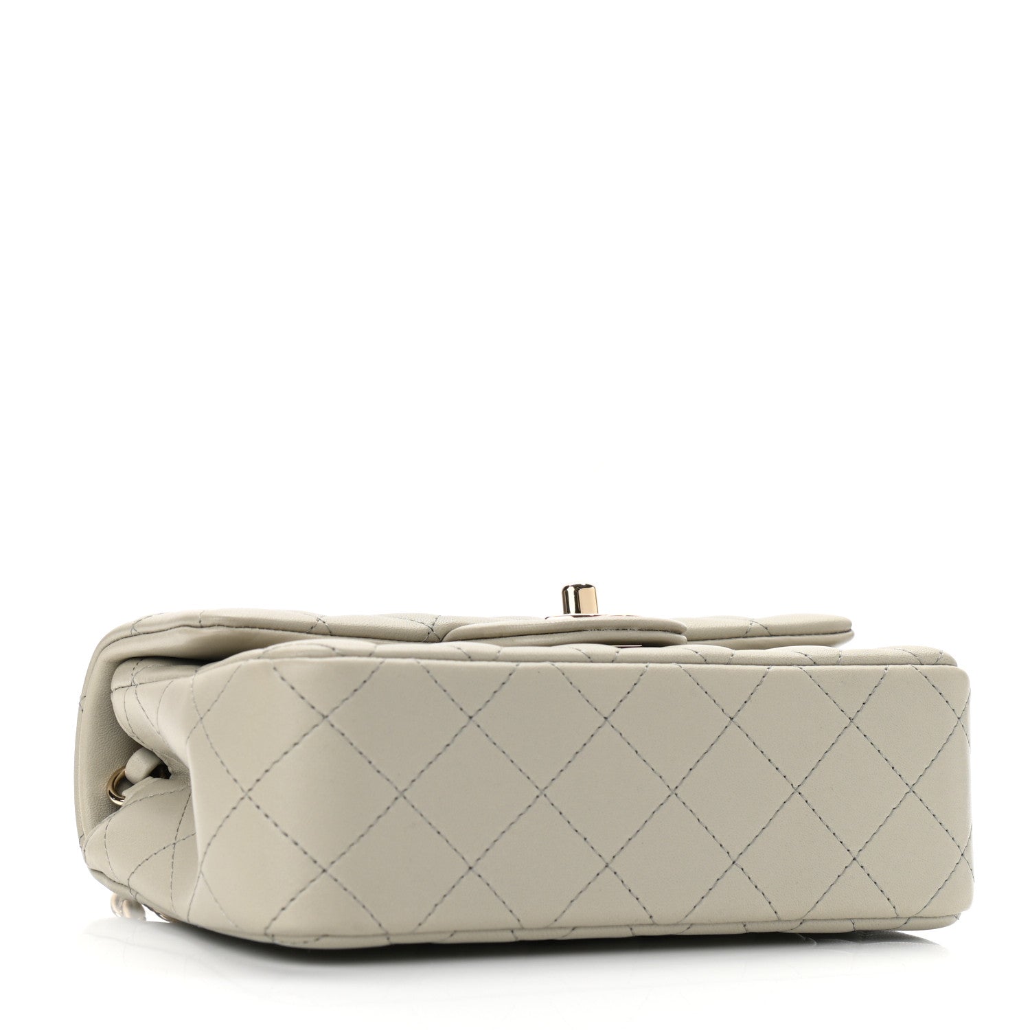Chanel Lambskin Quilted Mini Rectangular Flap Grey 4 of 12