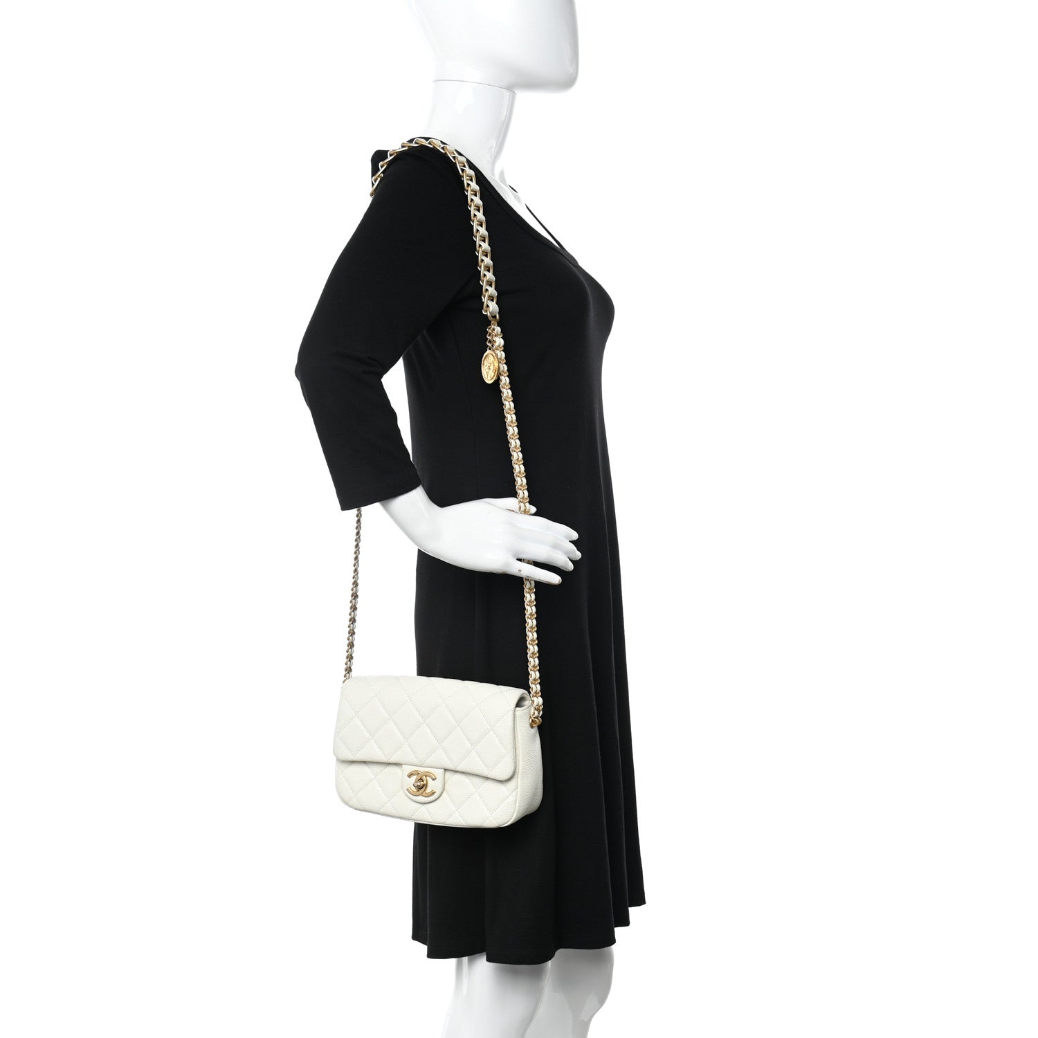 Chanel Caviar Quilted Chain Soul Flap White 2 of 10
