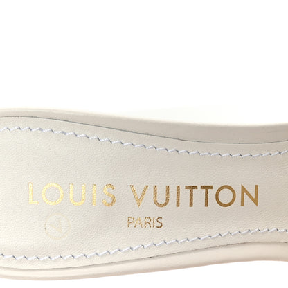 Louis Vuitton Lambskin Embossed Monogram By The Pool Revival High Heel Mules 38 White Blue Purple 8 of 10