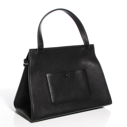 Celine Grained Calfskin Large Edge Shoulder Bag Black 3 of 8