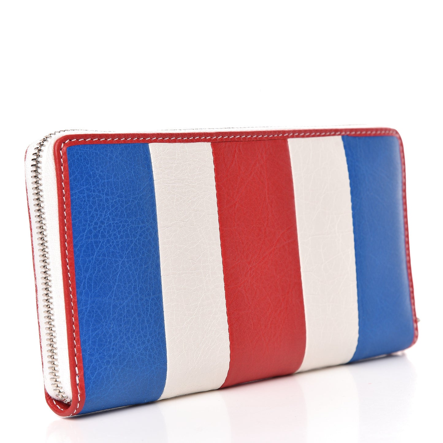 Agneau Arena Multicolore Bazar Continental Zip Around Wallet Bleu White Rouge