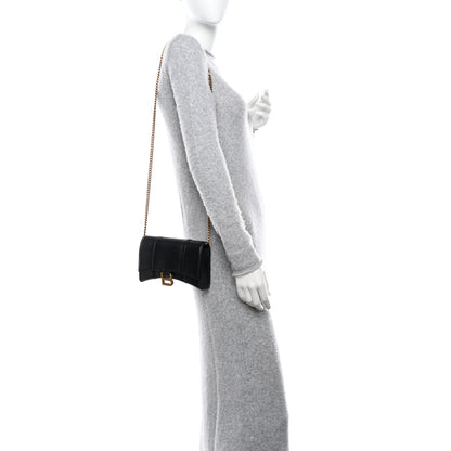 Balenciaga Shiny Box Calfskin Hourglass Chain Bag Black 2 of 9