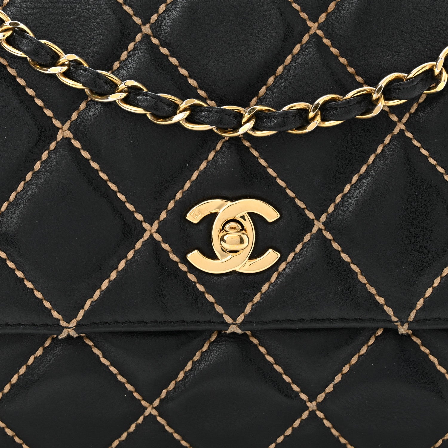 Chanel Calfskin Diamond Stitch Surpique Flap Black 8 of 10