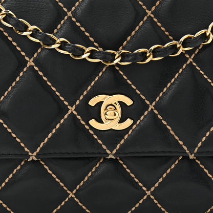 Chanel Calfskin Diamond Stitch Surpique Flap Black 8 of 10