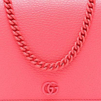 Gucci Dollar Calfskin Enamel Monochrome Mini GG Marmont Chain Wallet Runway Coral 8 of 10