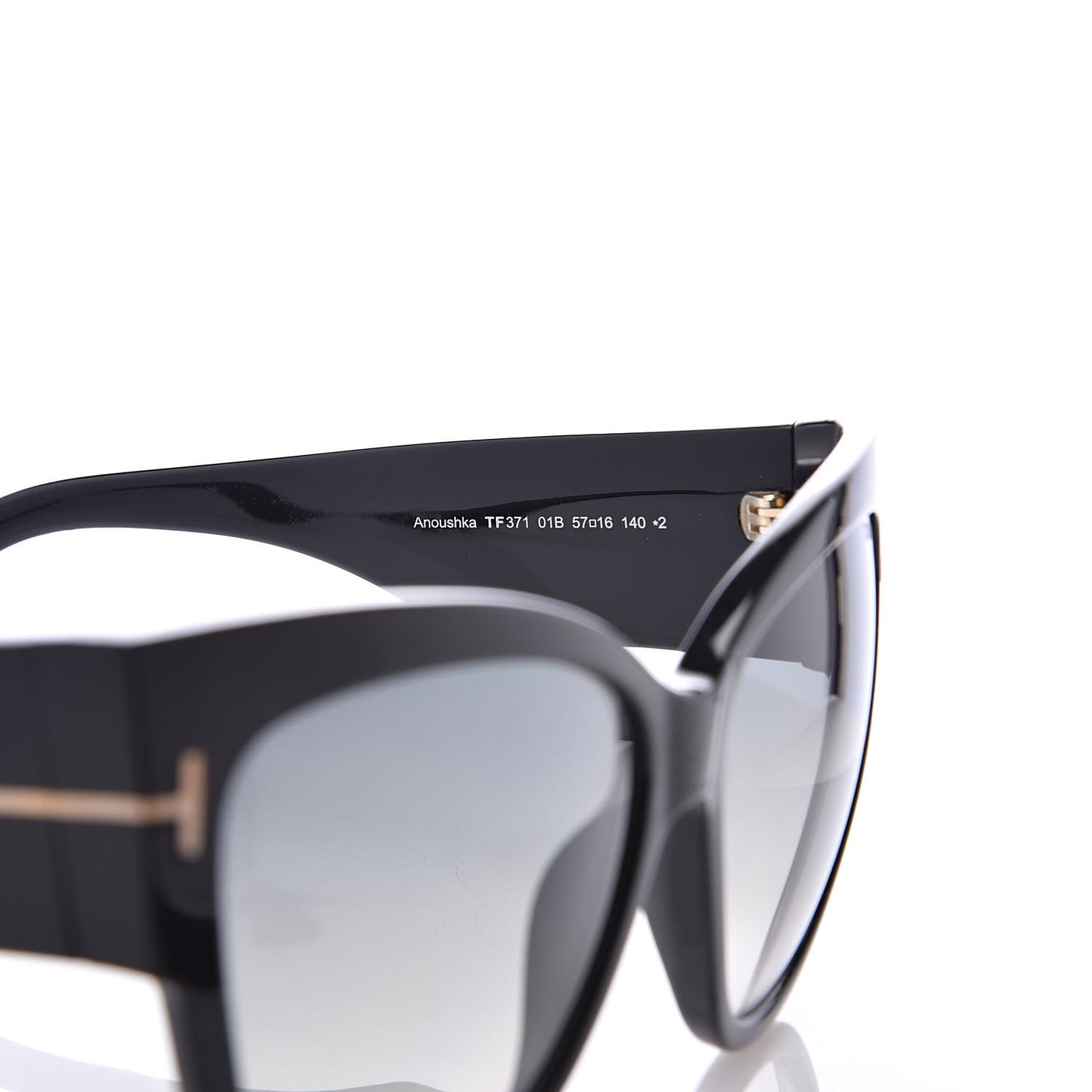 Acetate Anoushka Cat Eye Sunglasses TF371 Black
