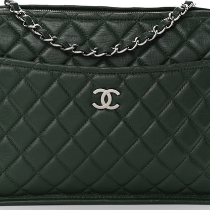 Chanel Aged Calfskin Quilted Large Working Vibe Camera Case Khaki 8 of 10