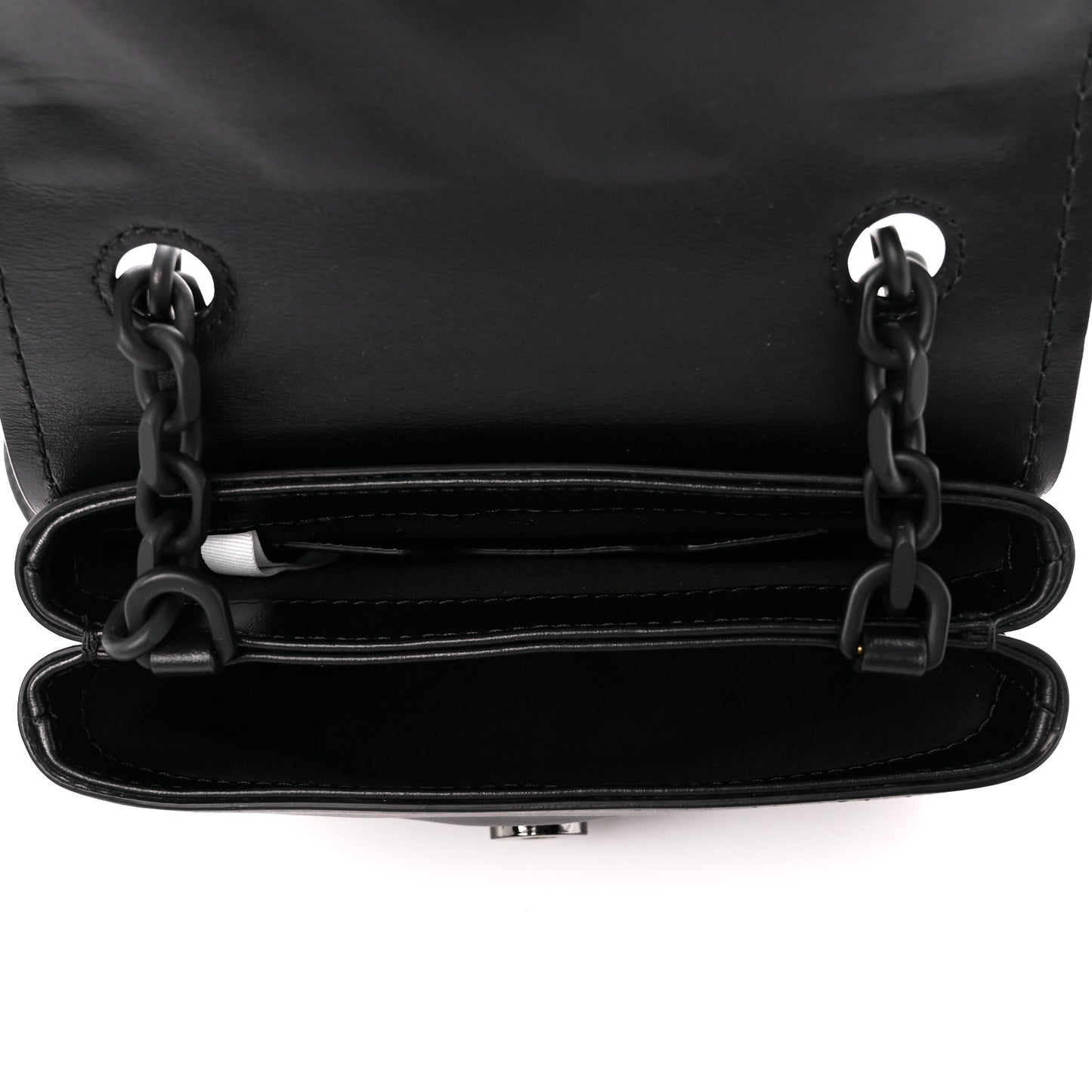 Calfskin Diag Small Binder Clip Crossbody Black