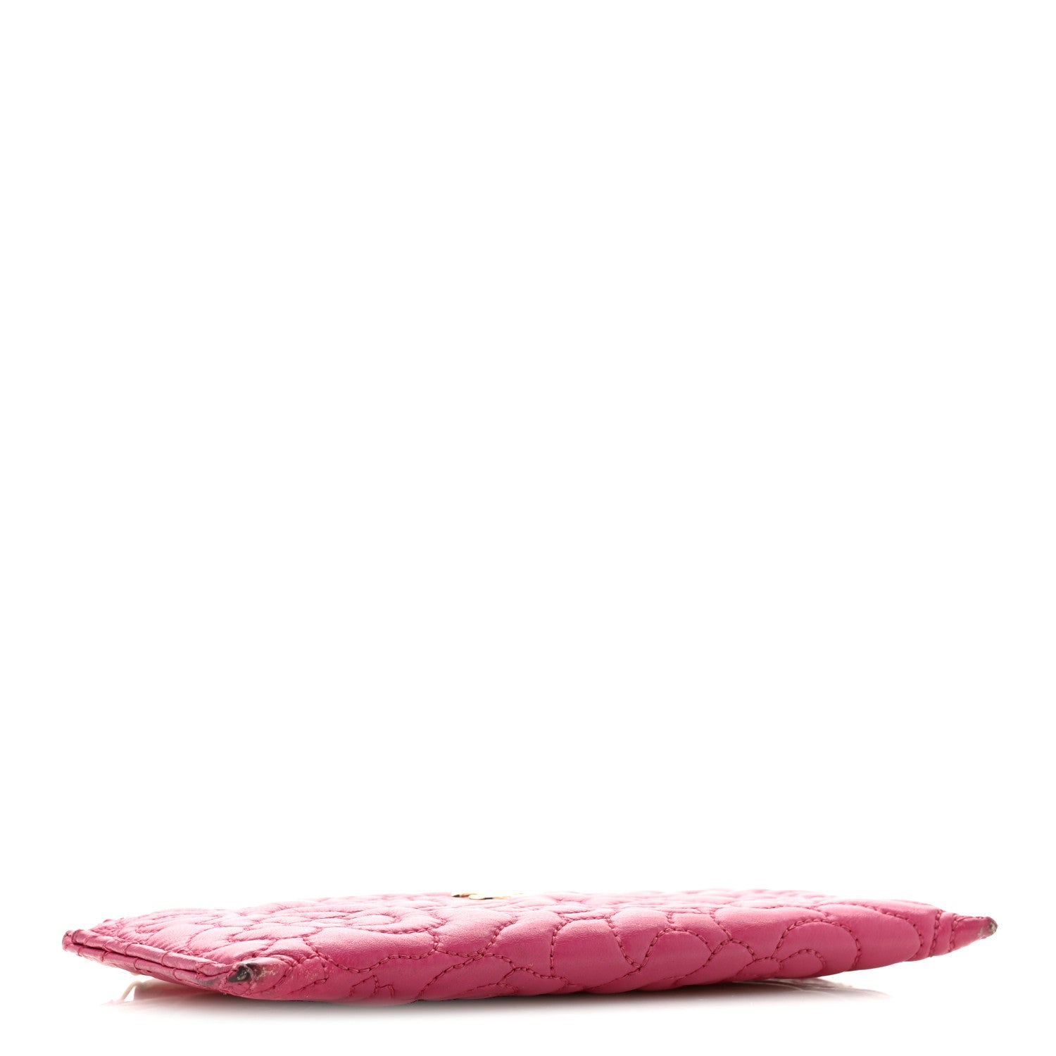 Chanel Lambskin Camellia Embossed Classic Zip Pouch Pink 4 of 12