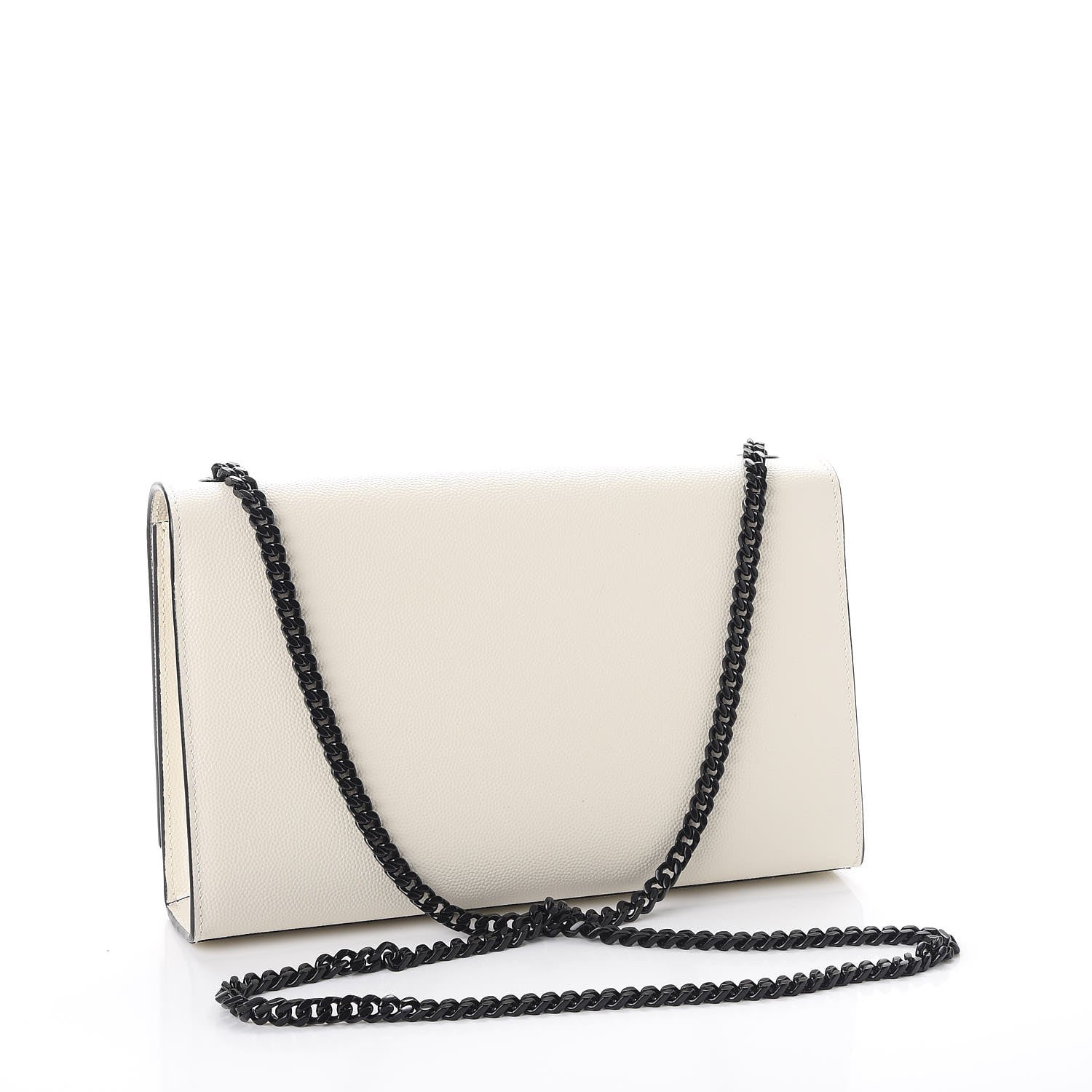 Saint Laurent Grain De Poudre Medium Classic Monogram Kate Satchel Porcellana Black 3 of 11