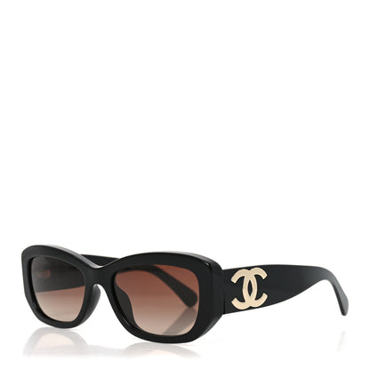 Chanel Acetate Rectangle Sunglasses 5493-A Black 1 of 7
