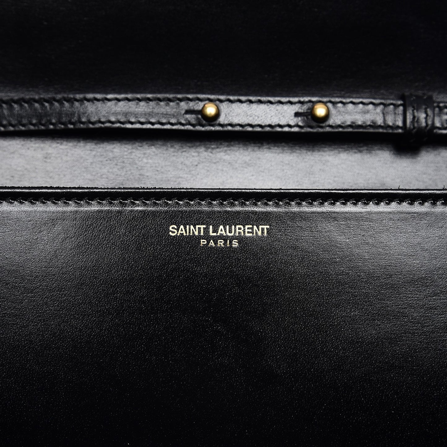 Smooth Calfskin Medium Marquage Clutch Black