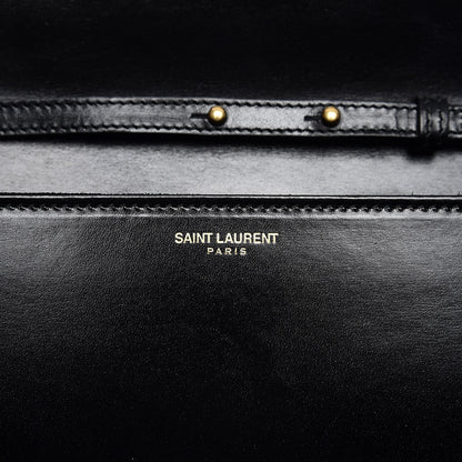 Saint Laurent Smooth Calfskin Medium Marquage Clutch Black 6 of 8