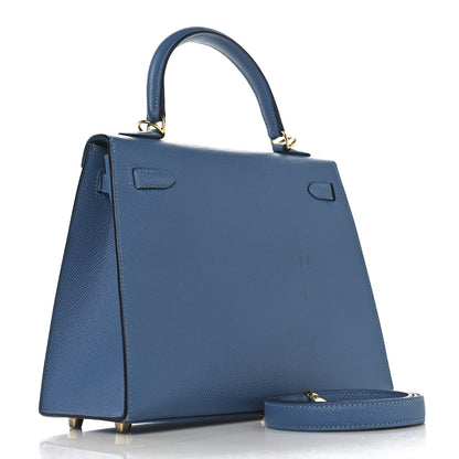 Hermes Epsom Kelly Sellier 25 Bleu Azur 3 of 17