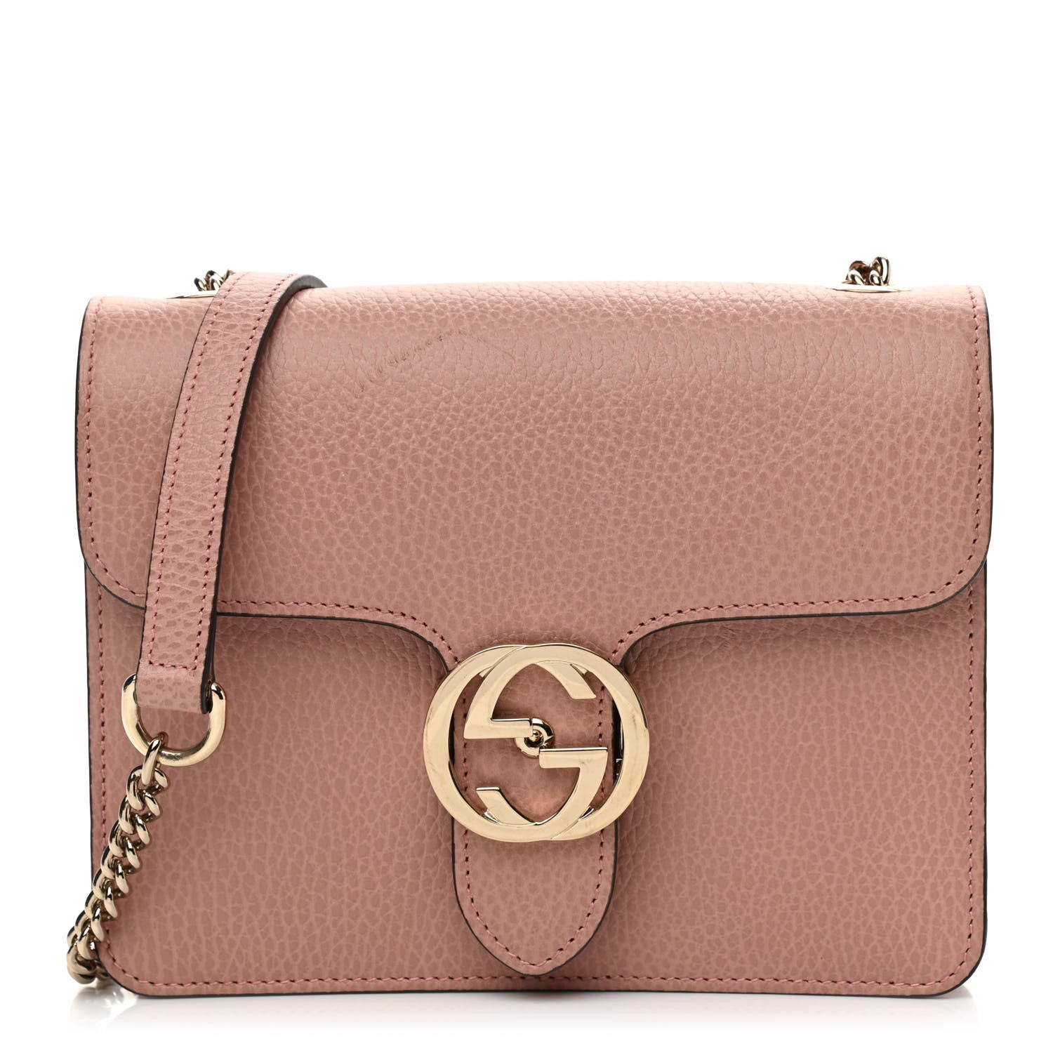 Gucci Dollar Calfskin Small Interlocking G Shoulder Bag Soft Pink 1 of 13